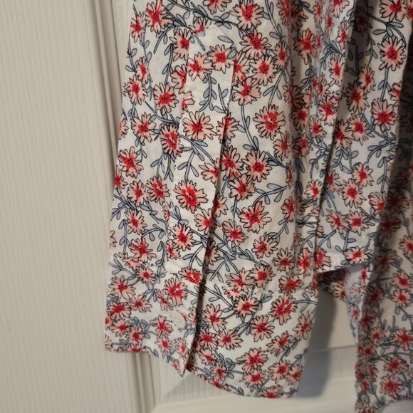 NYDJ Los Angeles Floral Print Long Sleeve Button Front Shirt Size XL - Picture 4 of 6
